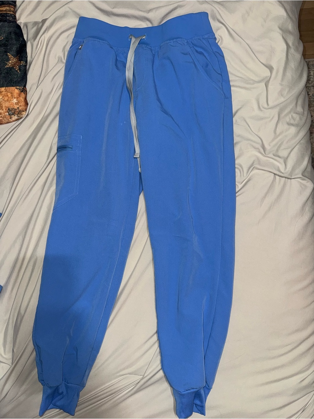 Womens Blue Drawstring Jogger Pants ceil blue